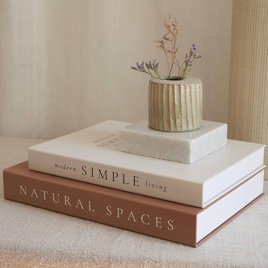 Beautiful Decorative Books - Set of 2 Boxes Enhance Your Coffee Table, Bookshelf or Mantel Shelf ... | Amazon (US)