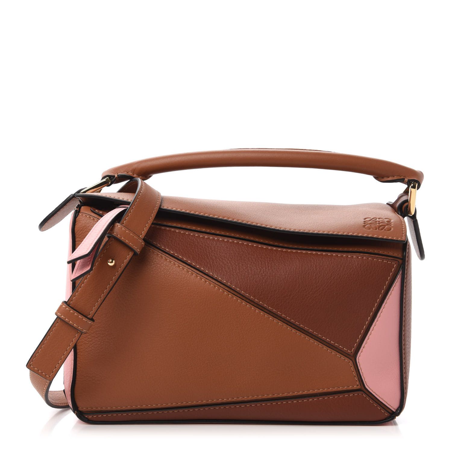 Calfskin Small Puzzle Bag Tan Medium Pink | Fashionphile