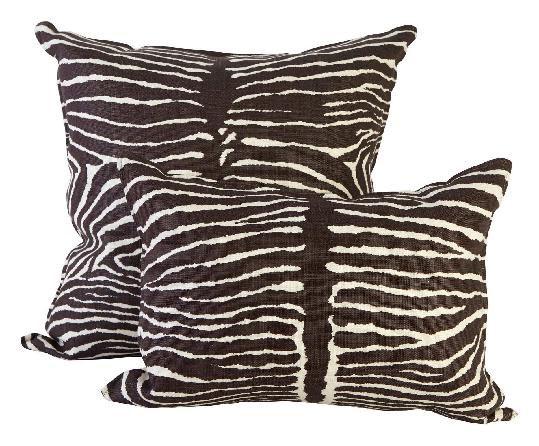 Zebra Linen Pillows - Chocolate | Jayson Home