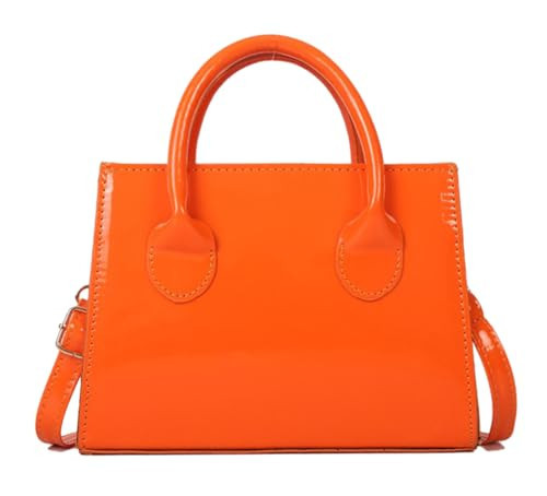 Brymthy Patent Leather Handbag Shinny Clutch Purse Mini Shoulder Bag Evening Purse for Women (Orange) | Amazon (US)
