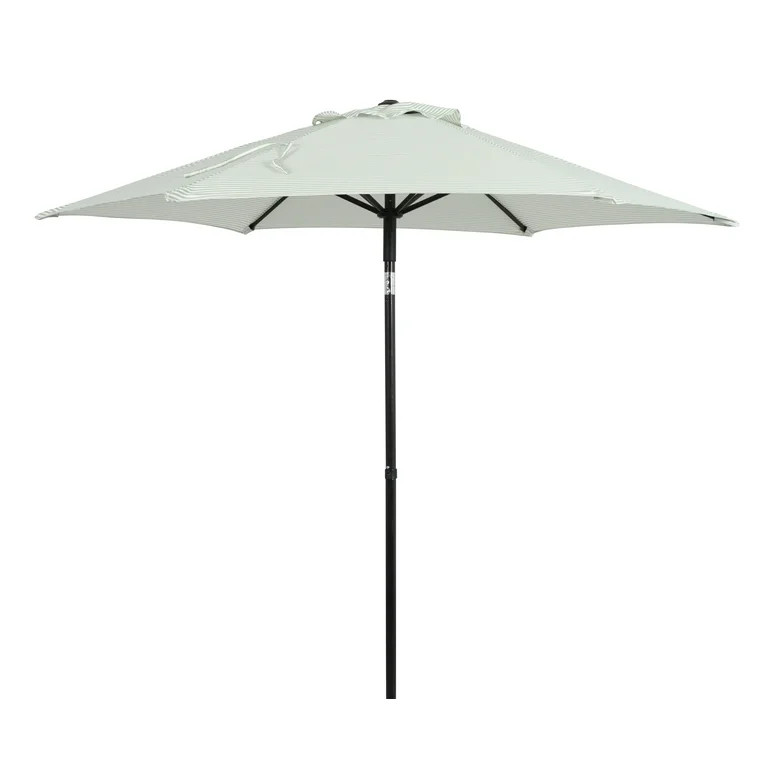 Better Homes & Gardens 7.5' Green Ticking Stripe Push-Up and Tilt Patio Umbrella | Walmart (US)