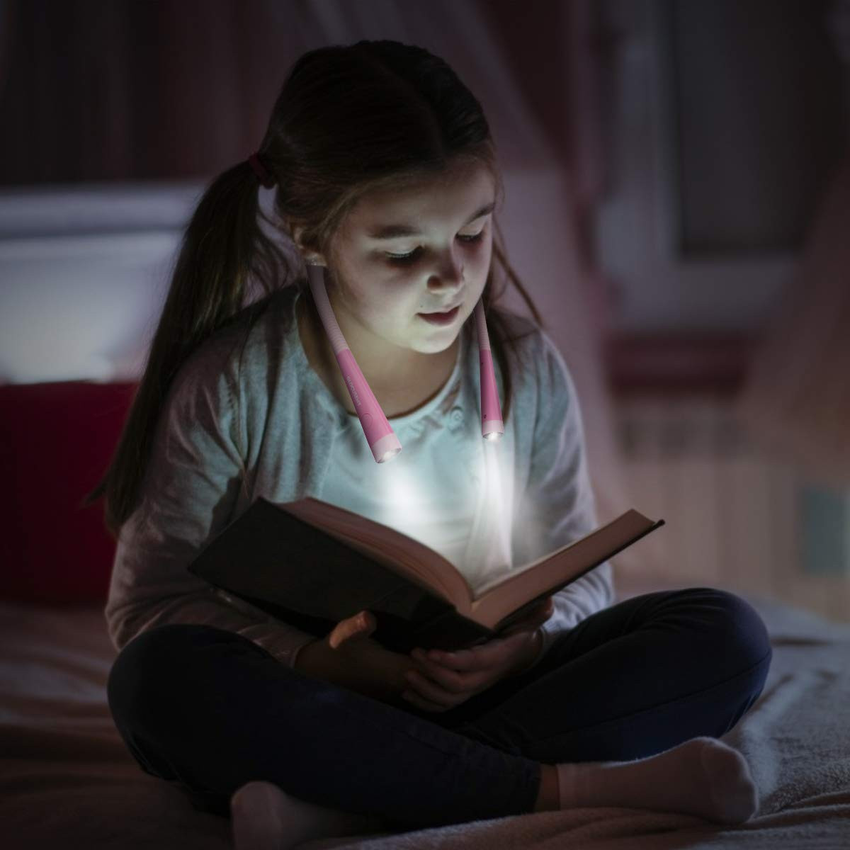 Glocusent LED Neck Reading Light, Book Light for Reading in Bed, 3 Colors, 6 Brightness Levels, B... | Amazon (US)