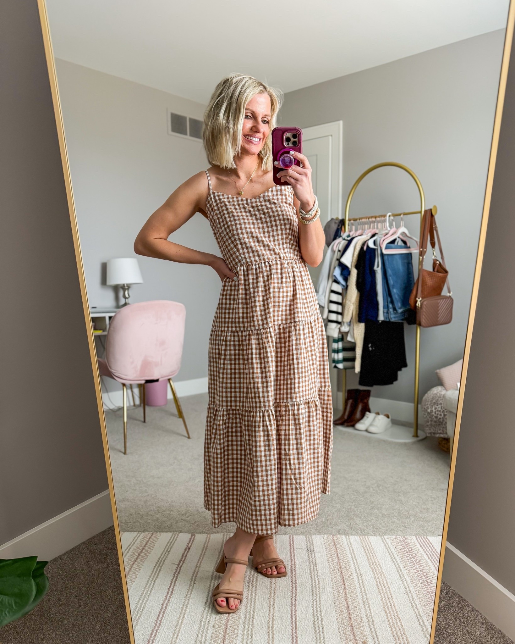 I’m loving this brown gingham dress from Amazon! I’m wearing it in a small! 

#LTKOver40 #LTKSeasonal #LTKPetite