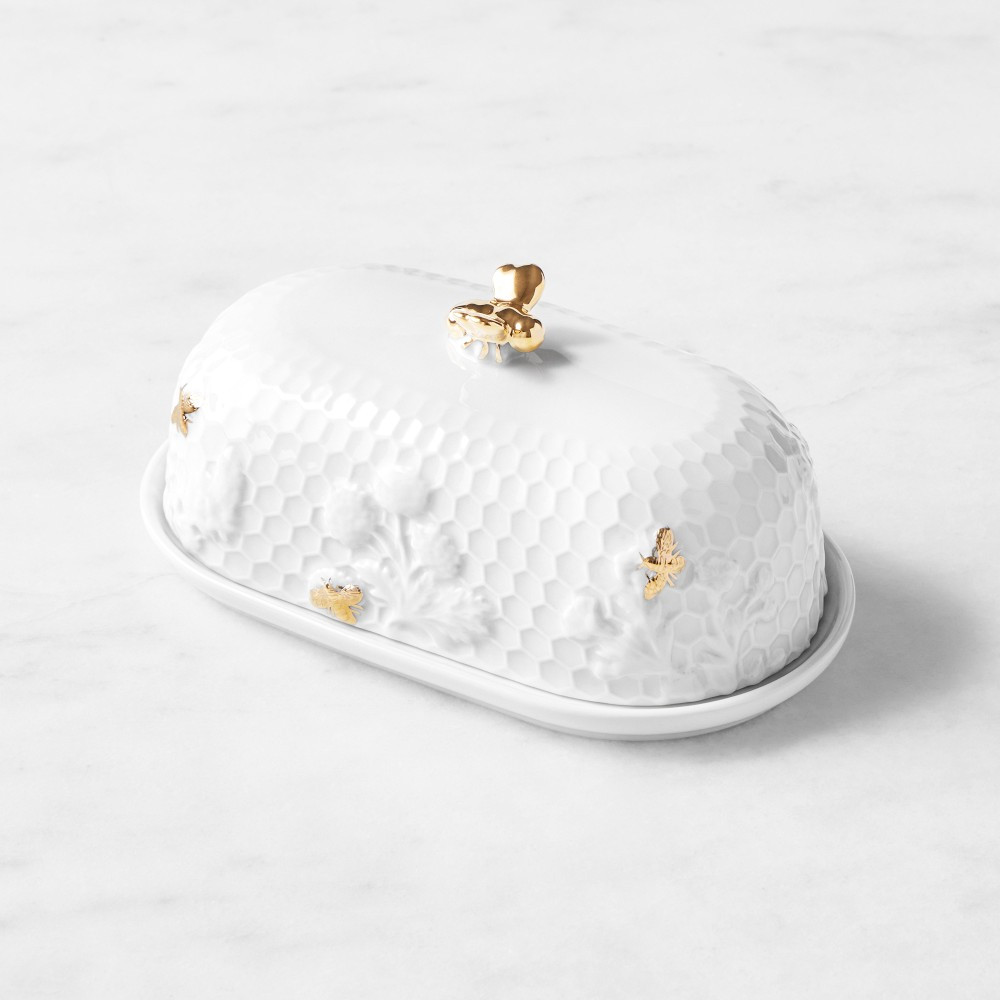 Honeycomb Porcelain Figural Butter Dish | Williams-Sonoma