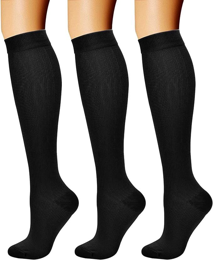 CHARMKING 3 Pairs Copper Compression Socks for Women & Men Circulation 15-20 mmHg is Best for All... | Amazon (US)