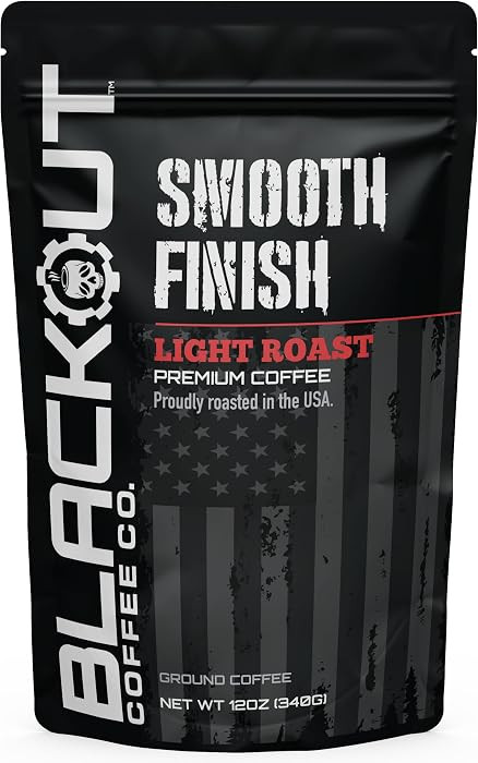 Blackout Coffee Smooth Finish Ground Coffee, Light Roast, 12 oz | Amazon (US)