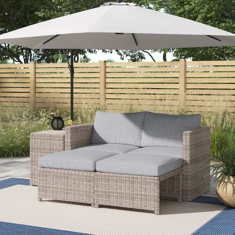 Morland Wicker/Rattan 4 - Person Seating Group with Cushions | Wayfair North America