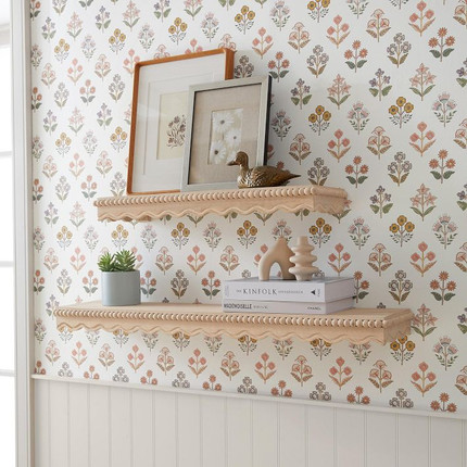 Marlowe Scallop Wood Beaded Shelf