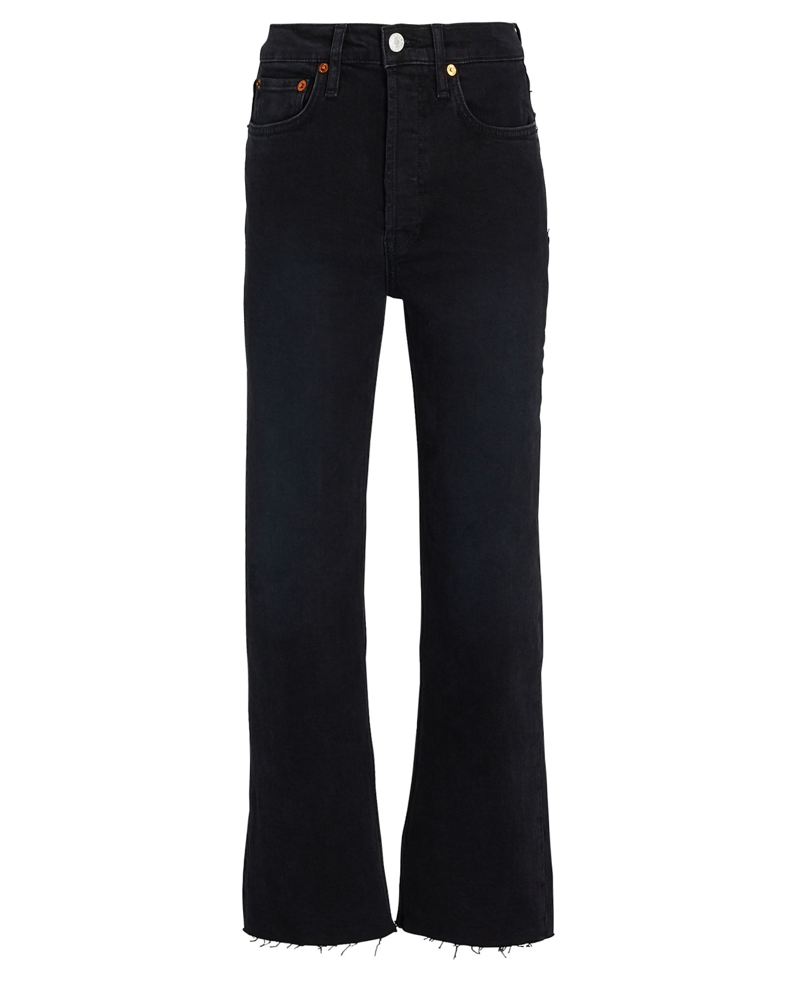 RE/DONE 70s High-Rise Stove Pipe Jeans, Faded Black 85 26 | INTERMIX