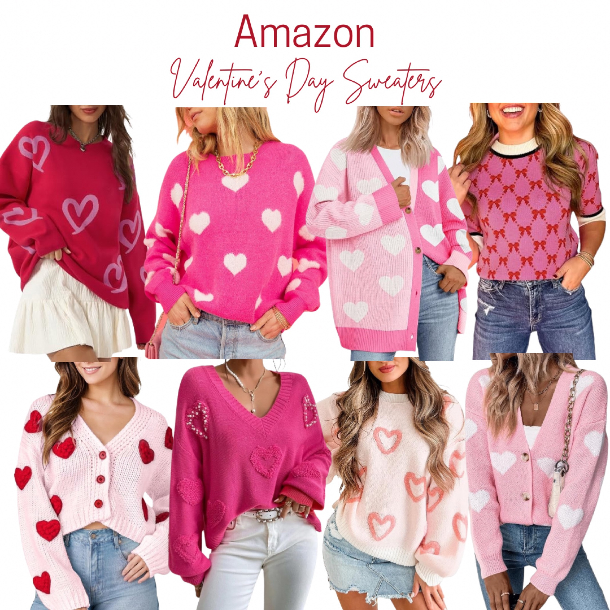 Valentine’s Day sweaters, cardigans, women’s, hearts, red and pink sweaters
#sweater #cardigan #valentinesdayoutfit #heartsweater #valentinesday

#LTKSaleAlert #LTKFindsUnder50 #LTKSeasonal