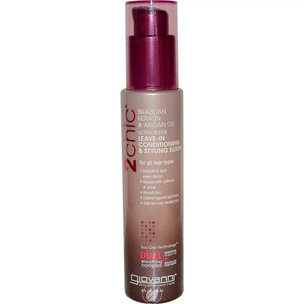Giovanni Cosmetics 2chic Brazilian Keratin & Argan Oil Ultra Sleek Leave-In Conditioning & Stylin... | Walmart (US)