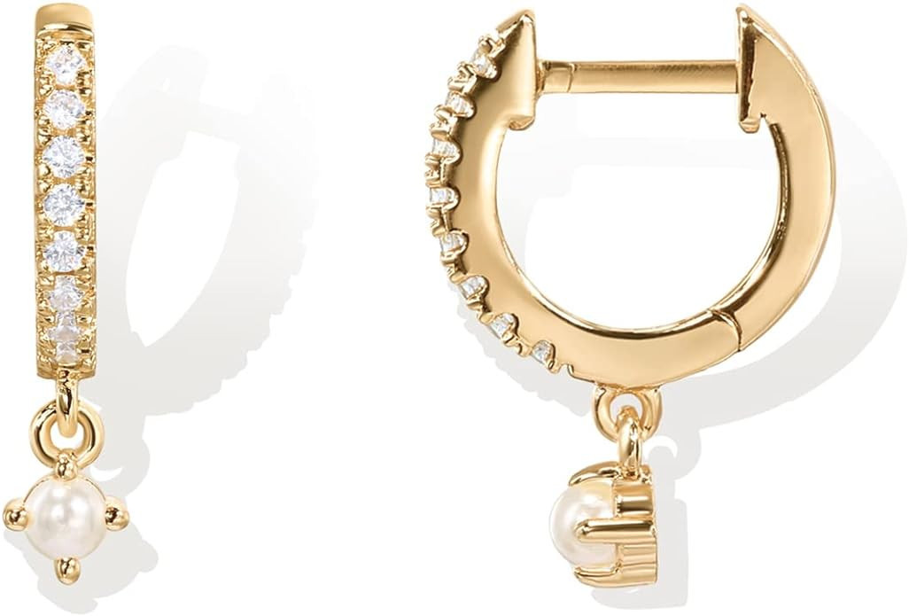 PAVOI 14K Gold Plated S925 Sterling Silver Post Lightweight Drop/Dangle Huggie Earrings for Women... | Amazon (US)