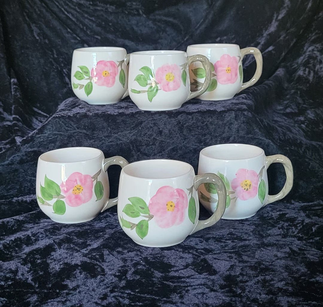 Set of 6 Small Franciscan Desert Rose Mugs - Made in England | Etsy (US)