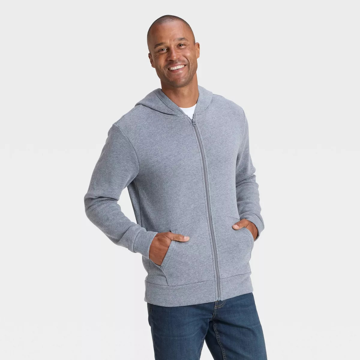 Men's Every Wear Fleece Full Zip Sweatshirt - Goodfellow & Co™ | Target