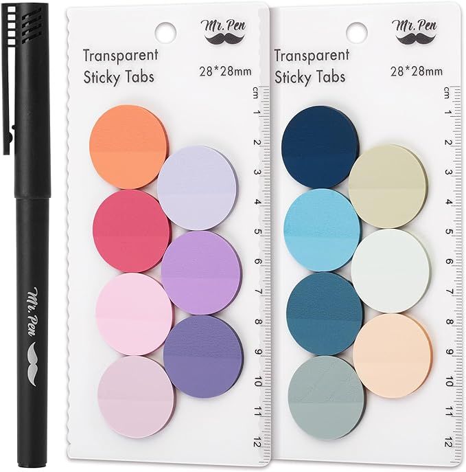 Mr. Pen- Transparent Sticky Notes, 560 Pcs, Pastel Colors, Round Translucent Sticky Notes, Sticky... | Amazon (US)