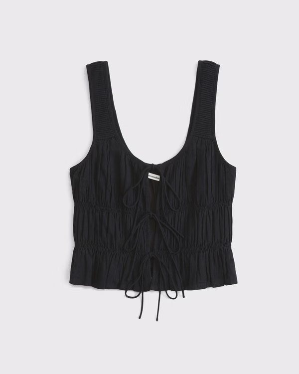 Ruched Tie-Front Top | Abercrombie & Fitch (US)