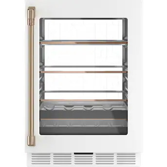 Cafe 23.75-in W 126-Can Capacity Matte White Built-In/Freestanding Beverage Refrigerator with Gla... | Lowe's