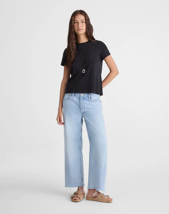 Low-Slung Baggy Crop Jeans in Foster Wash | Madewell