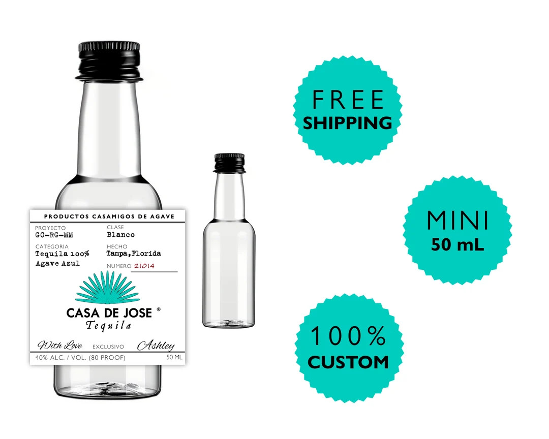 Custom Casamigos Mini 50ml Tequila Labels. Personalize With Your Order. Free Proof and Free Shipp... | Etsy (US)