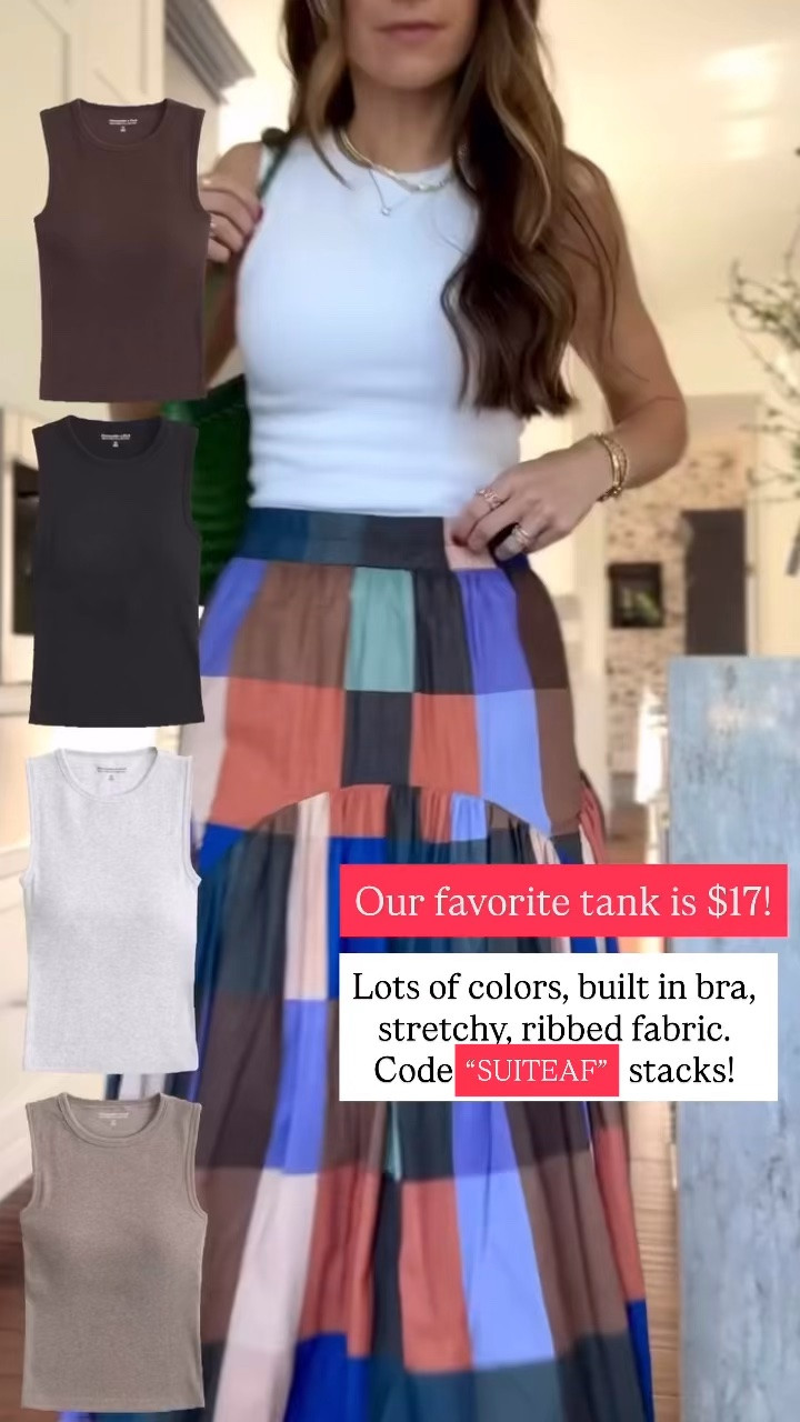 Our favorite tank is on sale for $17! Use code SUITEAF for 15% off that stacks on the sale! @abercrombie

#LTKSaleAlert #LTKgrwm #LTKootd