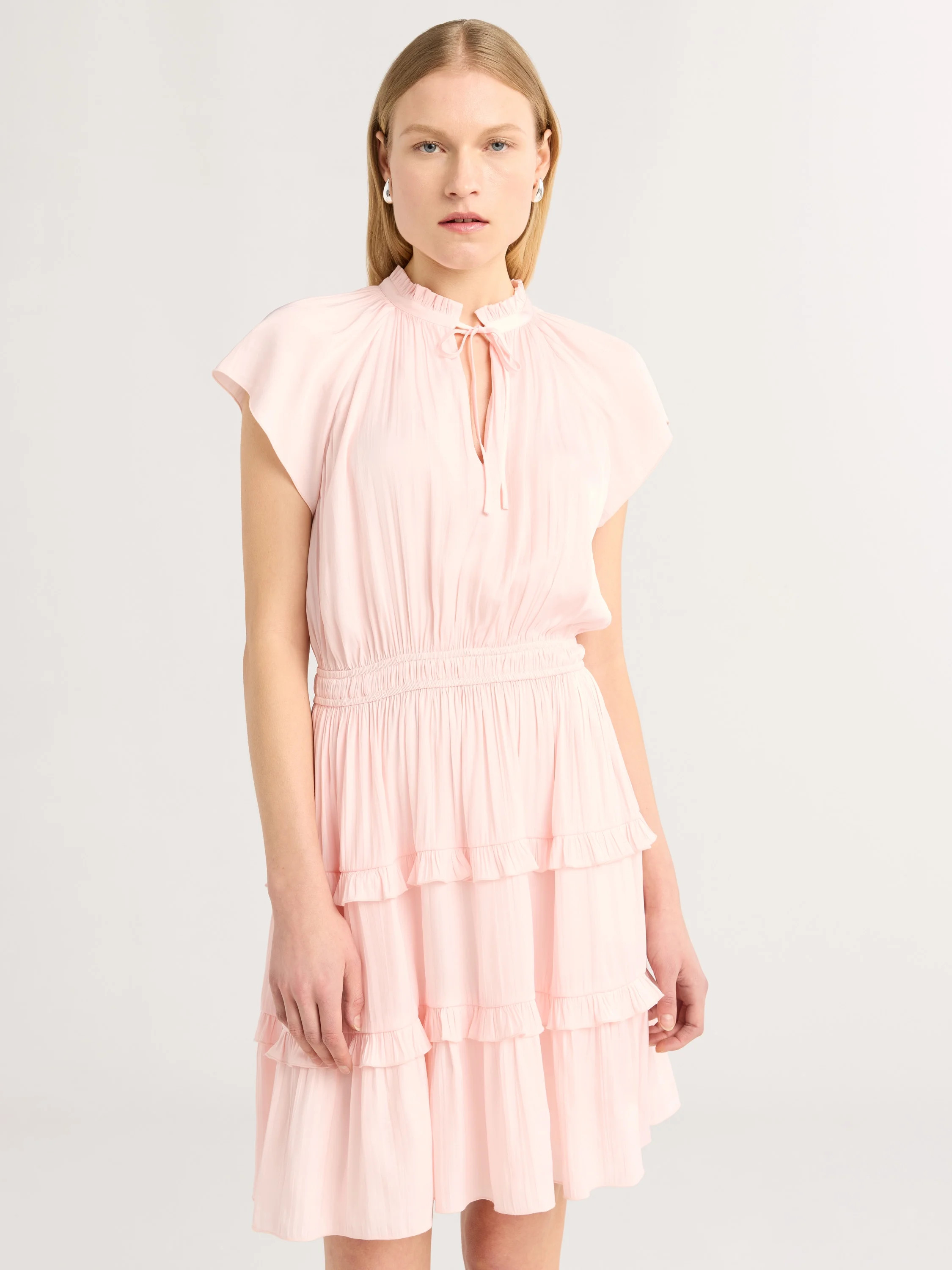 Scoop Women's Satin Mini Dress with Ruffle Skirt, Sizes XS-XXL - Walmart.com | Walmart (US)