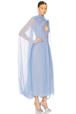 Helsa The Sabine Dress in Silk Chiffon in Hydrangea Blue from Revolve.com | Revolve Clothing (Global)