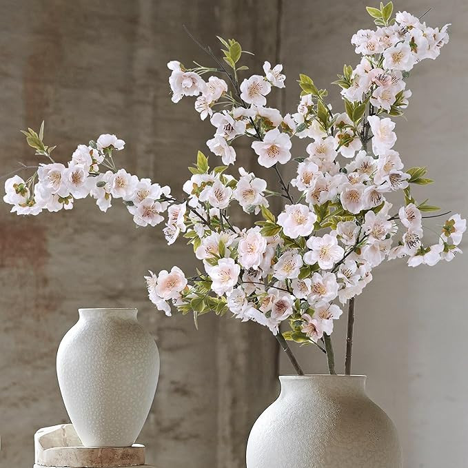 3 PCS Cherry Blossom Branches Artificial Flowers for Spring Indoor Decoration, Faux Plum Blossom ... | Amazon (US)