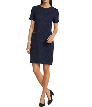 Talese Round Neck Cap Sleeve A-Line Dress | Dillard's