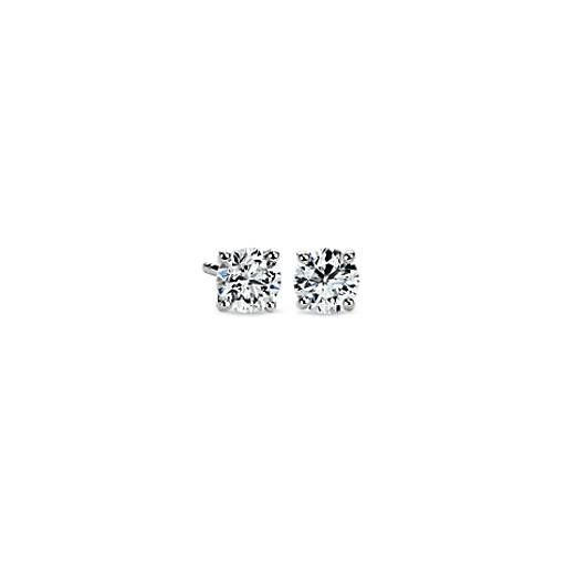Canadian Diamond Stud Earrings in 18k White Gold (1 ct. tw.) | Blue Nile | Blue Nile