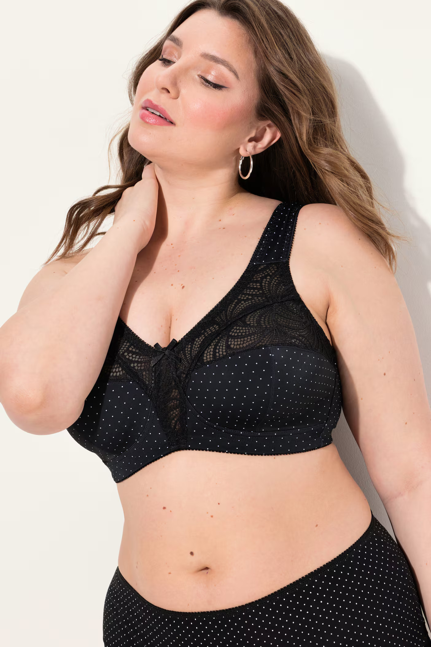 Dots and Lace Relief Bra | Ulla Popken - US