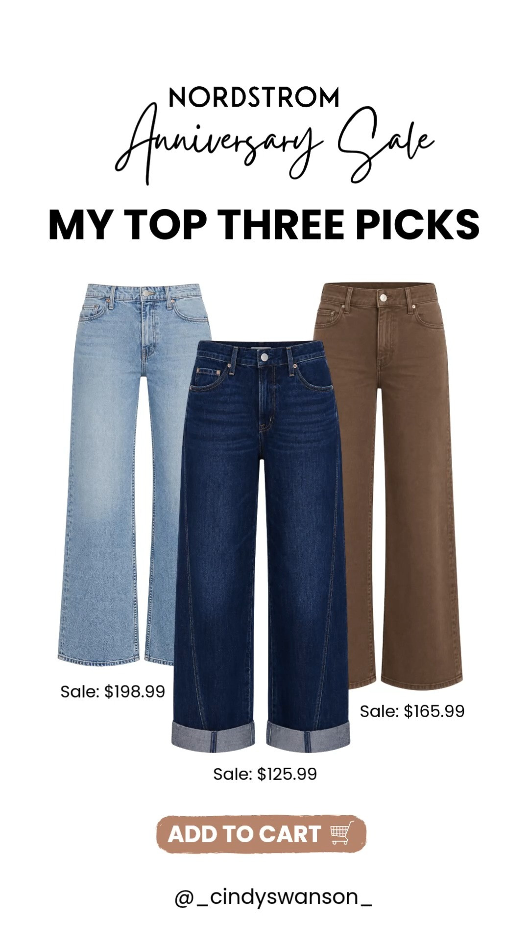 Denim is always one of my favorite categories to shop during the Nordstrom Anniversary Sale, and these are the three pairs I'd add to cart first! 

From everyday straight-leg denim to relaxed wide-leg styles and a versatile neutral wash, these jeans are timeless investments you'll reach for year after year.

💡 LTK MADE EASY
❤️ Heart = Support my posts!
🔖 Save = Get sale & restock alerts
📋 Lists = Keep favorites organized
📲 Share = Send lists and products to a friend. Hello, Christmas List!
💬 Comment = Ask me anything about these finds. :-) 

 #LTKootd #LTKOver40 #LTKSaleAlert