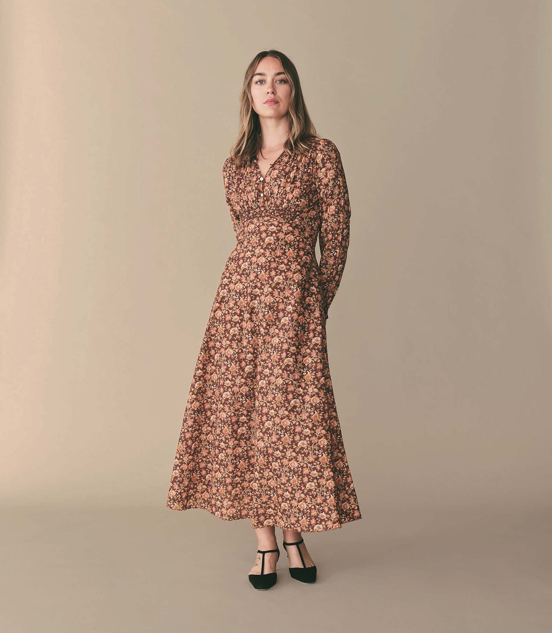 Milana Dress - Mulberry Vine Floral | DÔEN | DOEN