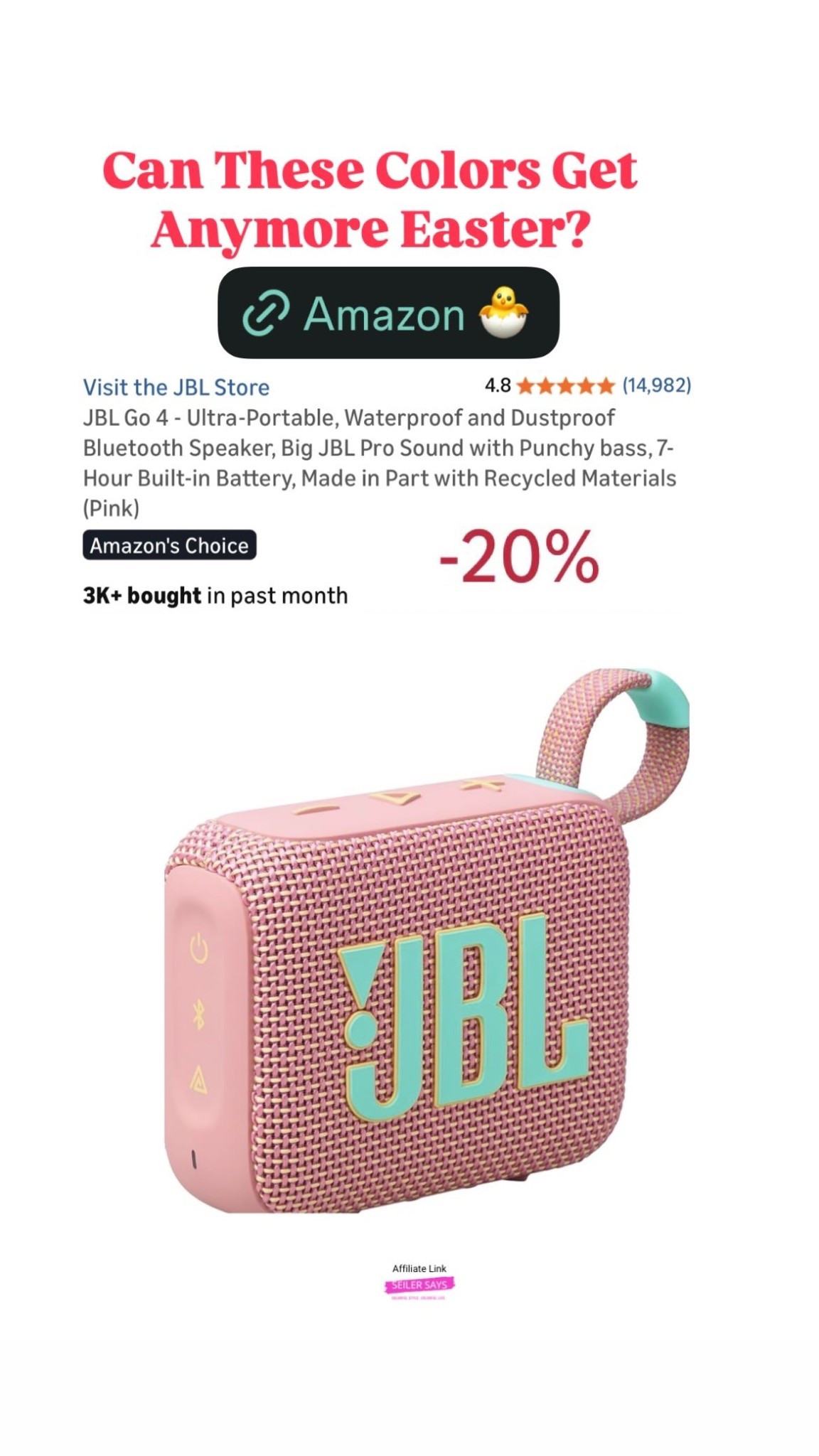 Can These JBL speaker’s Colors Get Anymore Easter? Amazon.

#LTKSaleAlert #LTKTravel #LTKSeasonal