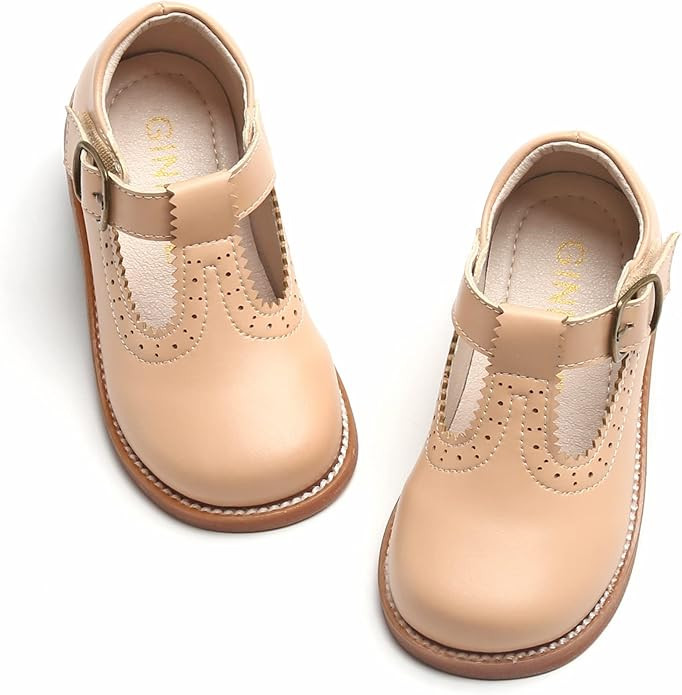 GINFIVE Toddler Little Girls Mary Janes Flats Girls Dress Shoes Kids Shoes | Amazon (US)