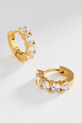 Crystal Tennis Huggie Hoop Earrings | Anthropologie (US)