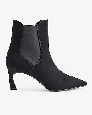 Suede Comma Heel Booties | Express