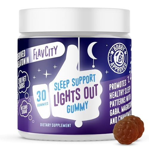 FlavCity Melatonin Sleep Gummies for Adults, Lights Out Gummy - Chewable Sleep Support Supplement with Plant-Based GABA, Magnesium & Chamomile for Deep & Restful Bedtime, 30-Day Supply | Amazon (US)