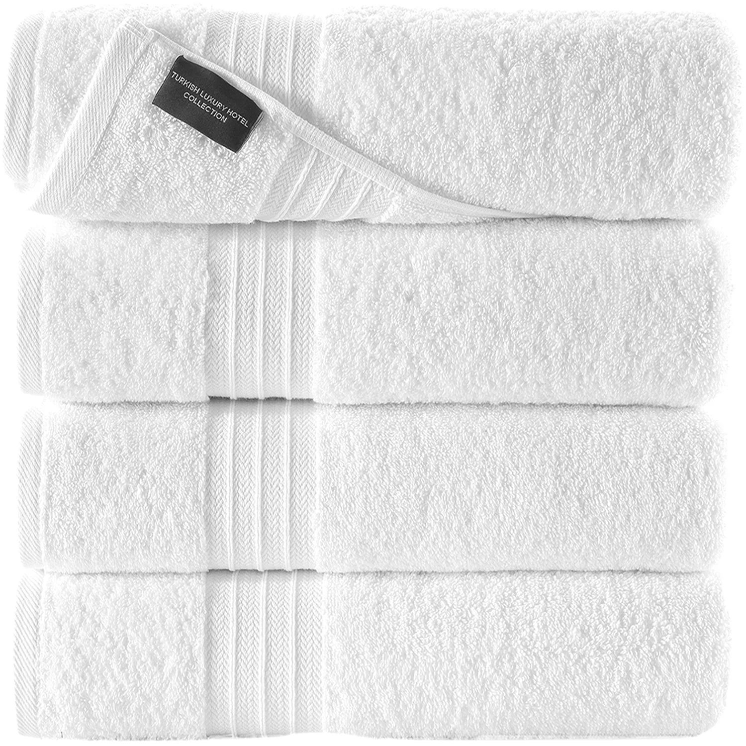 Qute Home White Bath Towels - Set of 4 - Bosporus Collection Bath Towels | Spa & Hotel Towels | 1... | Walmart (US)