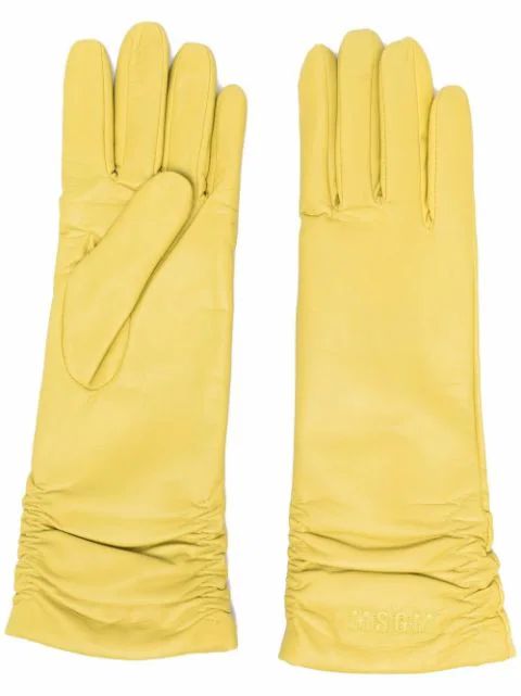ruched leather gloves | Farfetch (US)