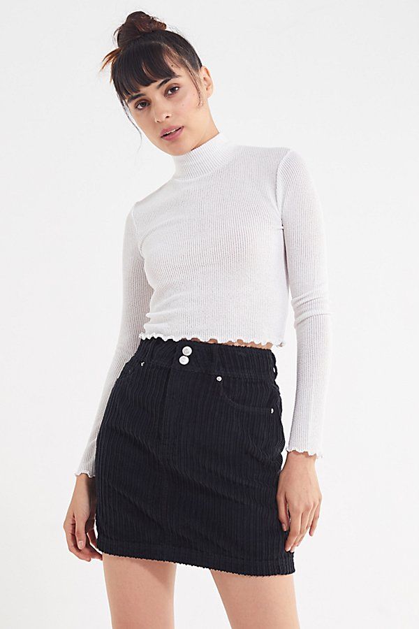 UO New York Minute Corduroy Skirt - Black XS at Urban Outfitters | Urban Outfitters (US and RoW)