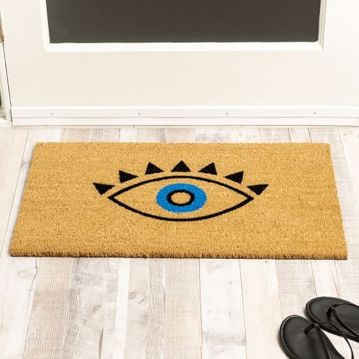 Nickel Designs Hand-Painted Doormat - Evil Eye | West Elm (US)