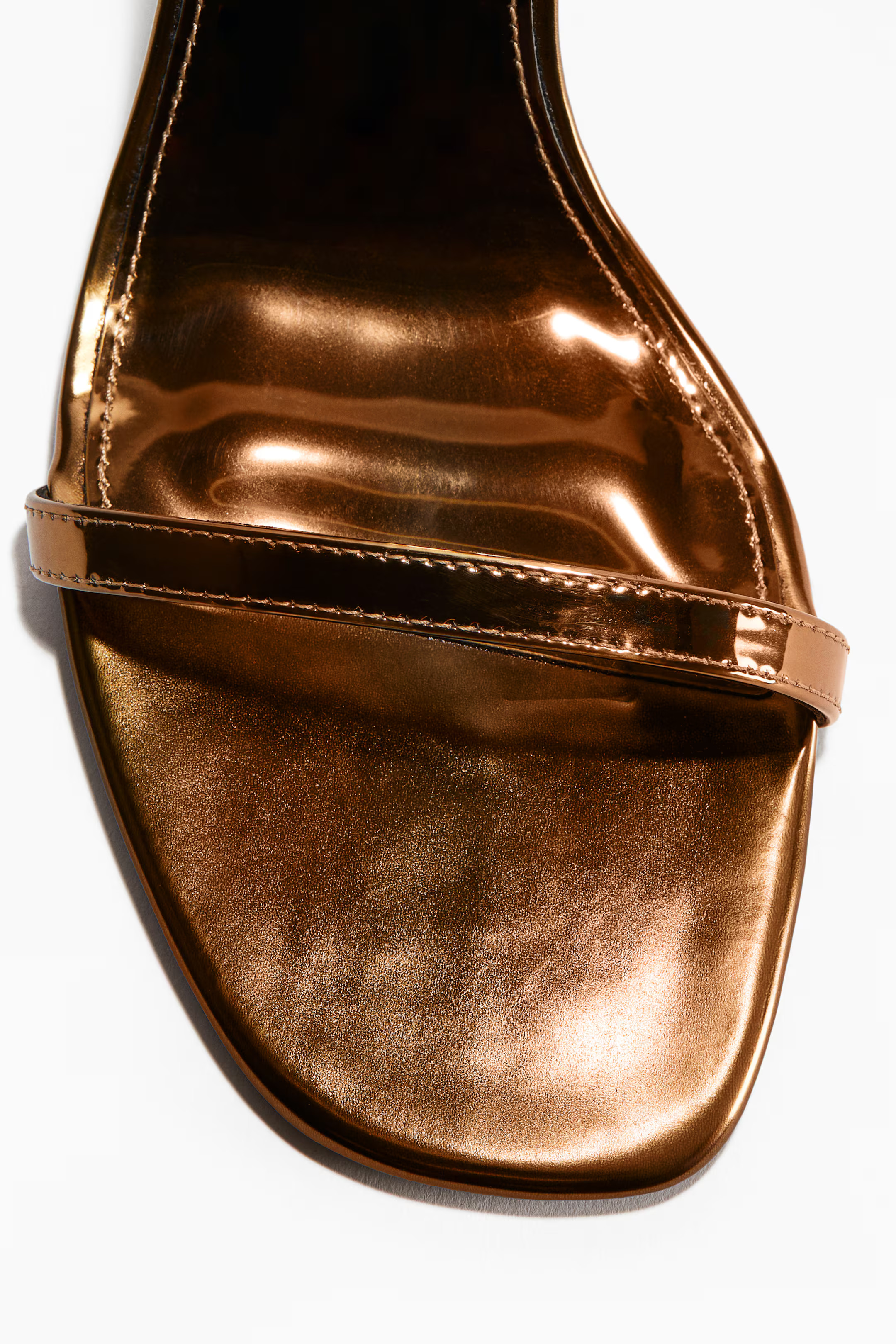 Heeled strappy sandals - Bronze-coloured - Ladies | H&M GB | H&M (UK, MY, IN, SG, PH, TW, HK)