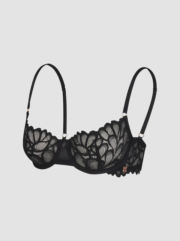 Savage Not Sorry Unlined Lace Balconette Bra in Black | SAVAGE X FENTY UK United Kingdom | Savage X Fenty UK