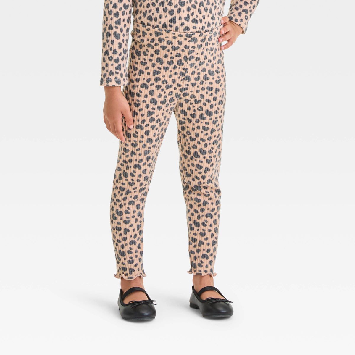 Toddler Girls' Leopard Cozy Ribbed Leggings - Cat & Jack™ Beige | Target