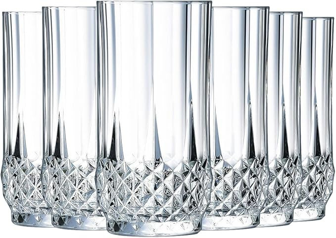 Cristal d'Arques Paris Longchamp Glasses Low 36 cl Set of 6 Krysta Crystal Glass for Water, Juice... | Amazon (US)