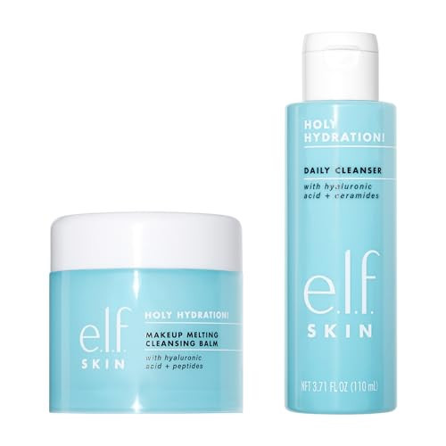 e.l.f. SKIN Holy Hydration! Double Cleanse Duo, Makeup Melting Cleansing Balm & Daily Cleanser, Made With Hyaluronic Acid, Vegan & Cruelty-Free | Amazon (US)