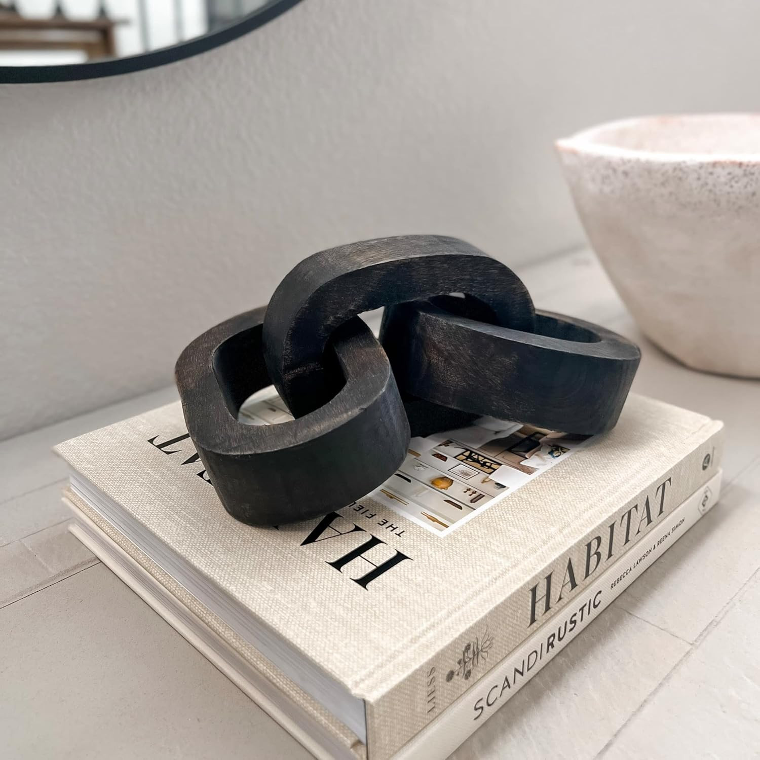 Amazon.com : Deco Azul Wood Chain Link Decor - Coffee Table & Shelf Decor - Black : Home & Kitche... | Amazon (US)