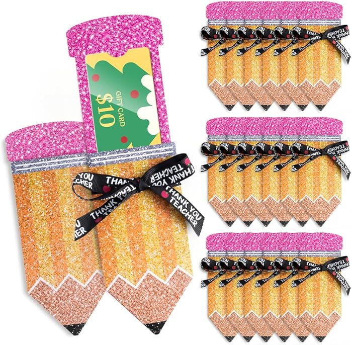 KACIOLA STUDIO 18Pcs Pencil Teacher Gift Card Holder, Thank You Greeting Bulk Teacher Appreciatio... | Amazon (US)