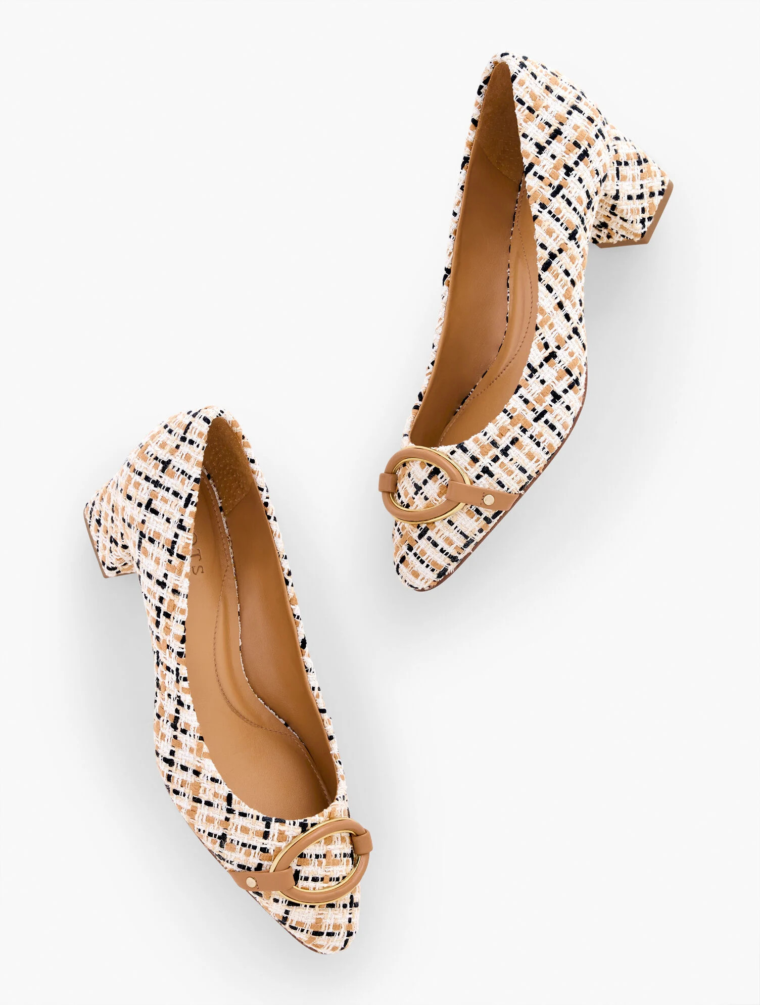 Kayla Buckle Block Heel Pumps - Lovely Tweed | Talbots