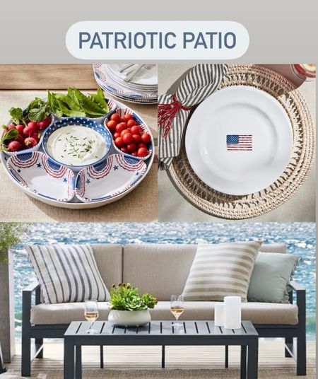 Patriotic patio decor, outdoor furniture, Fourth of July party, flag melamine plate, flag serving dish

#LTKParties #LTKSeasonal #LTKHome